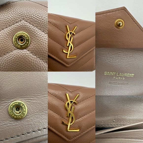 Authentic Yves Saint Laurent MULTI-FOLD wallet in Grained Calfskin leather - Picture 13 of 16